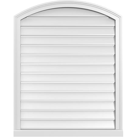 Ekena Millwork Arch Top Surface Mount PVC Gable Vent w/ 2"W x 2"P Brickmould Sill Frame, 32"W x 38"H GVPAR32X3803SN